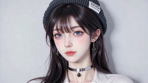 清纯甜美白月光美女