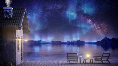 星空极光舒适的氛围