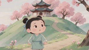 桃花飘落