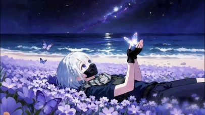 躺花海的麦晓雯