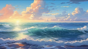 动漫风景 海