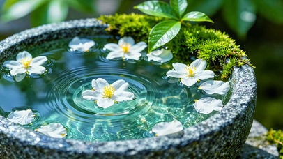 石盆浮花