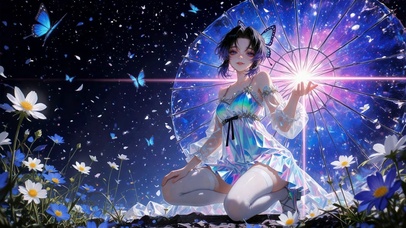 星空花海蝴蝶少女蝴蝶忍