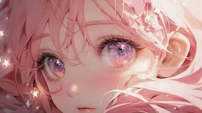 粉发动漫插画女孩