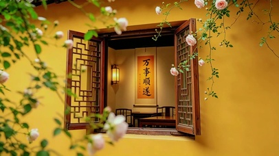 新中式木窗窗景