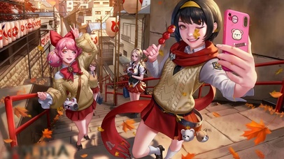 街道自拍的女孩