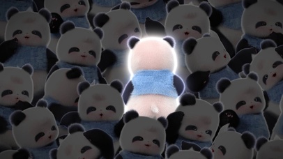 熊非熊可爱发光壁纸蓝4K高清