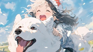 4K 狗狗和女孩