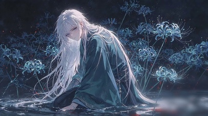 冰蓝彼岸花忧郁少年