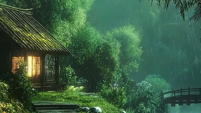雨天树木带鱼屏
