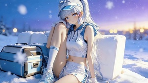 雪地清纯女孩