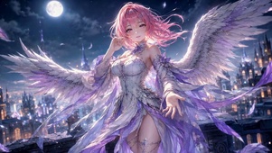 月夜羽翼少女
