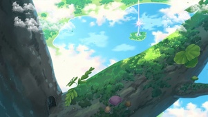 云层树下风景