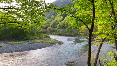 绿林山涧河流