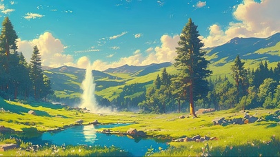 阳光绿色间歇泉