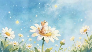 花朵上的猫咪