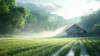 迷雾山间田园木屋