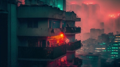 4K城市风光之老楼烟雨