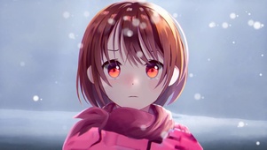 雪中哭泣的女孩