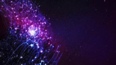 4K蓝紫渐变粒子花朵