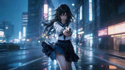 雨天女孩