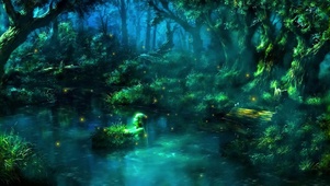 童话森林月夜萤火