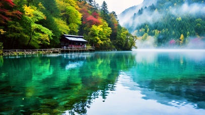 美丽湖泊风景