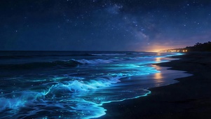 荧光海岸夜