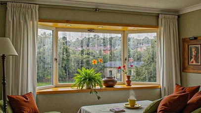 【雨景】飘窗外的雨