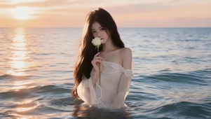 海面可爱女孩