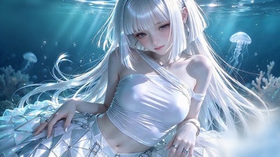 深海甜美水母少女