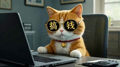 可爱的打工搞钱猫咪