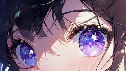 动漫少女紫眸