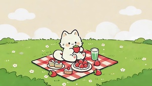 野餐的猫咪