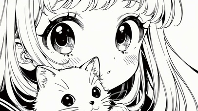 抱猫少女