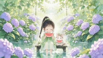 吃西瓜的女孩