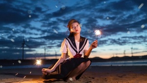 海滩少女