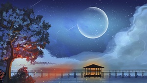 湖畔星夜