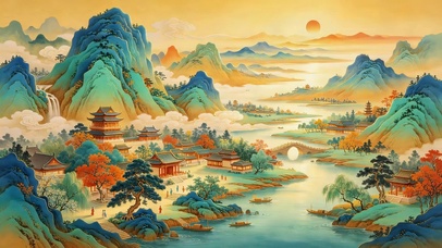 唯美黄昏山水