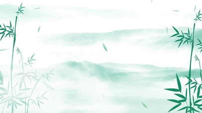 水墨竹子山水绿色中国风