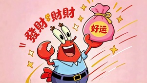 发财好运卡通螃蟹壁纸