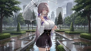 雨中动态少女