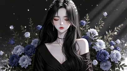 暗境长发纯欲美女