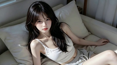 慵懒居家清纯美少女