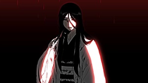 黑长直和服少女-红雨