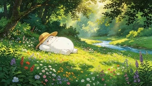 林间安眠白团子