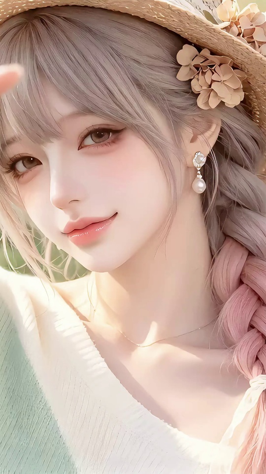 治愈森系麻花辫少女