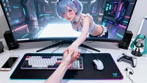 二次元世界纯欲雷姆跨越现实互动