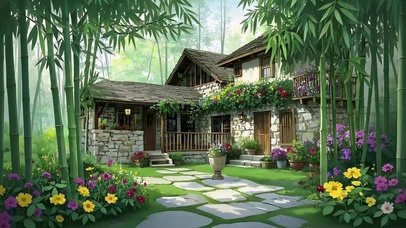 竹林深处小屋