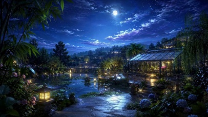 月夜庭园